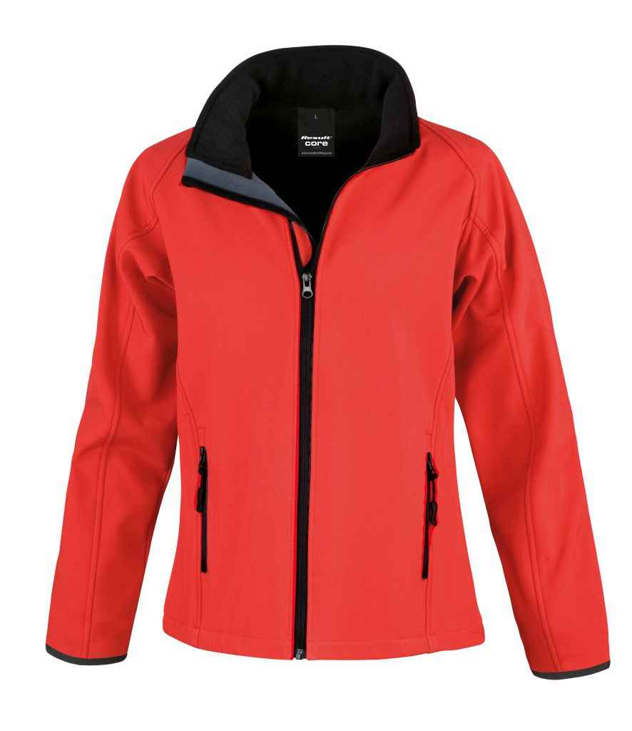 WFARC Result Core Ladies Printable Soft Shell Jacket | Red/Black